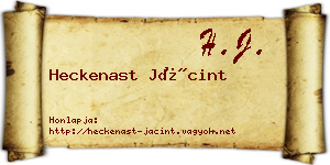 Heckenast Jácint névjegykártya